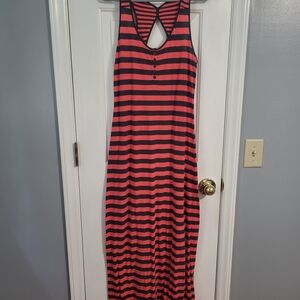 Striped Sleeveless Maxi Dress